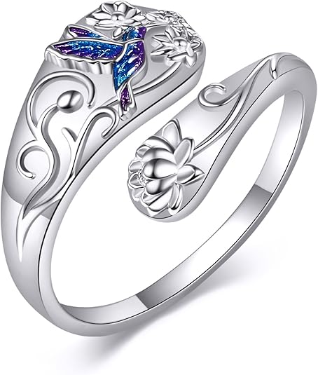 Matrix Crystal Ring , Round Cut, Prong Setting, Rhodium Finish