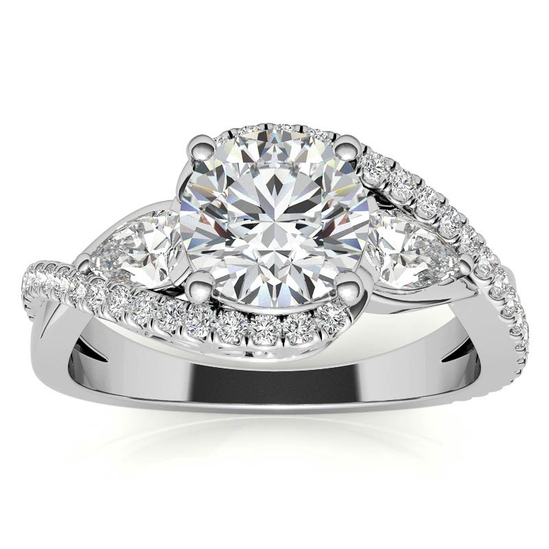 3 Stone Moissanite Engagement Rings for Women - Image 2