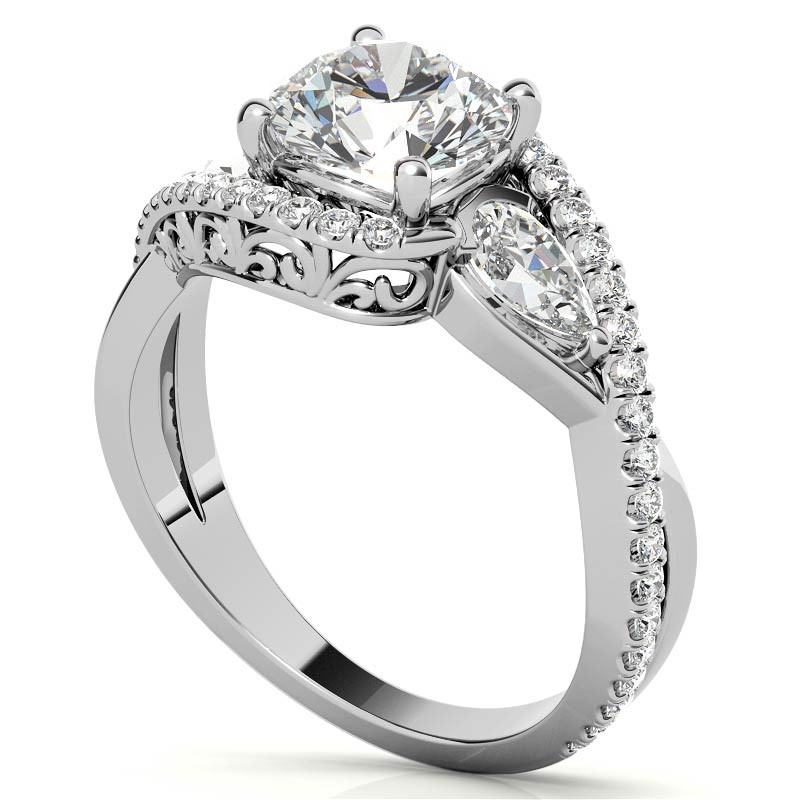 3 Stone Moissanite Engagement Rings for Women - Image 3