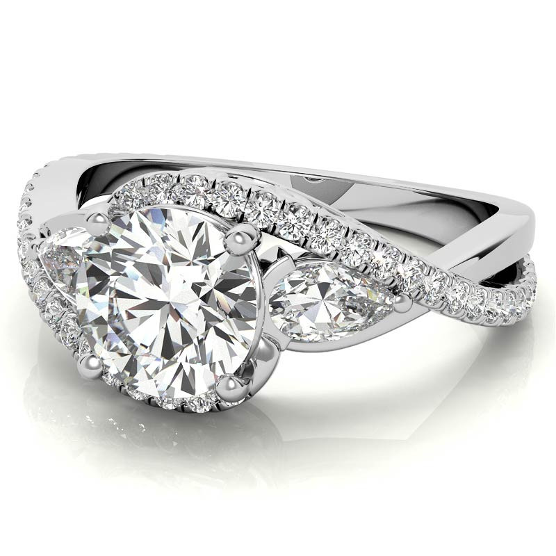 3 Stone Moissanite Engagement Rings for Women - Image 4