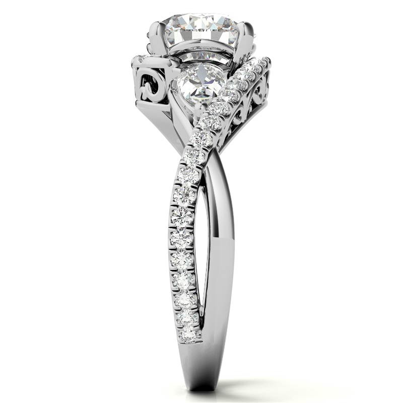 3 Stone Moissanite Engagement Rings for Women - Image 5